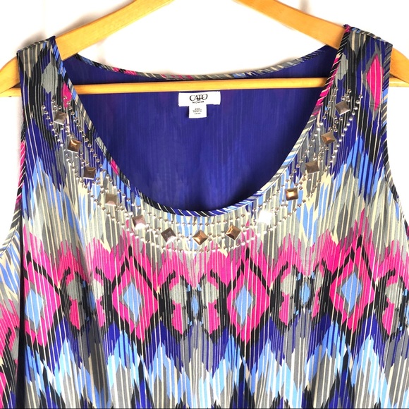 Cato Plus Size Printed Stud Dress - Picture 2 of 8